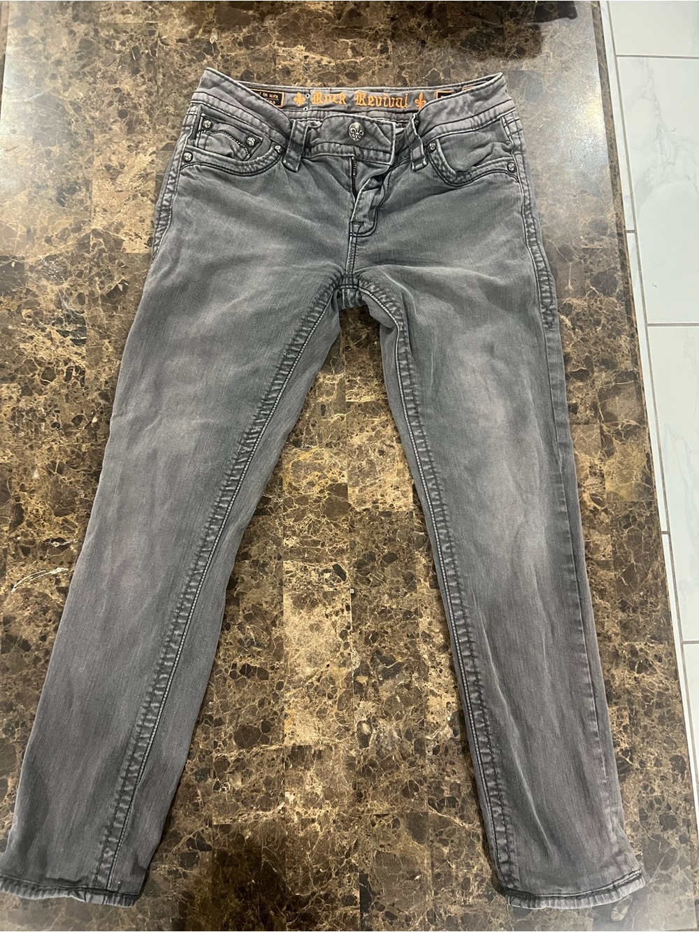 Rock Revival Washed Gray Skinny Jeans